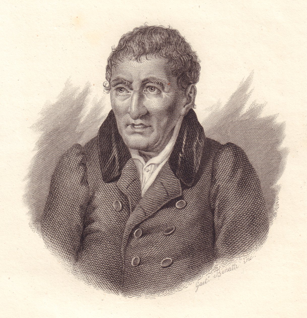 Portrait du poète italien Jacopo Vittorelli (1749-1835), gravure sur cuivre par Bonatti - John Ward Dunsmore