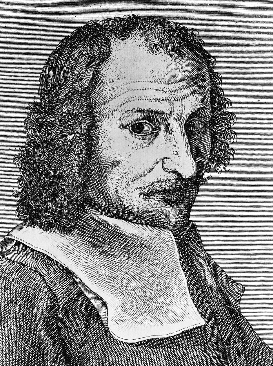 Portrait de Lorenzo Lippi (1606-1665), peintre, poète et écrivain italien, gravure du poème Malmantile racquistato, publié par Stamperia Stefano Orlandini - John Ward Dunsmore