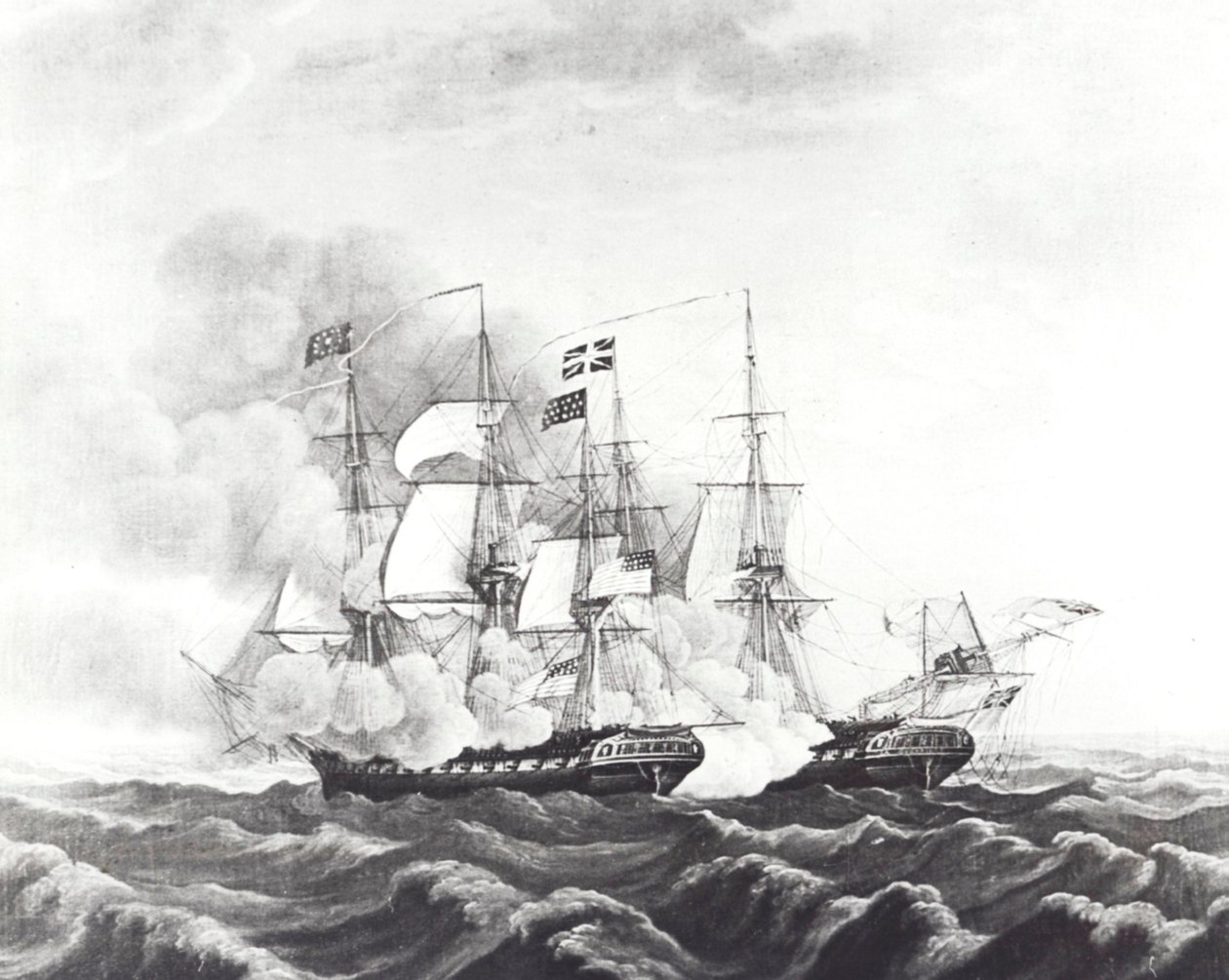 USS Constitution et HMS Guerriere - John Ward Dunsmore