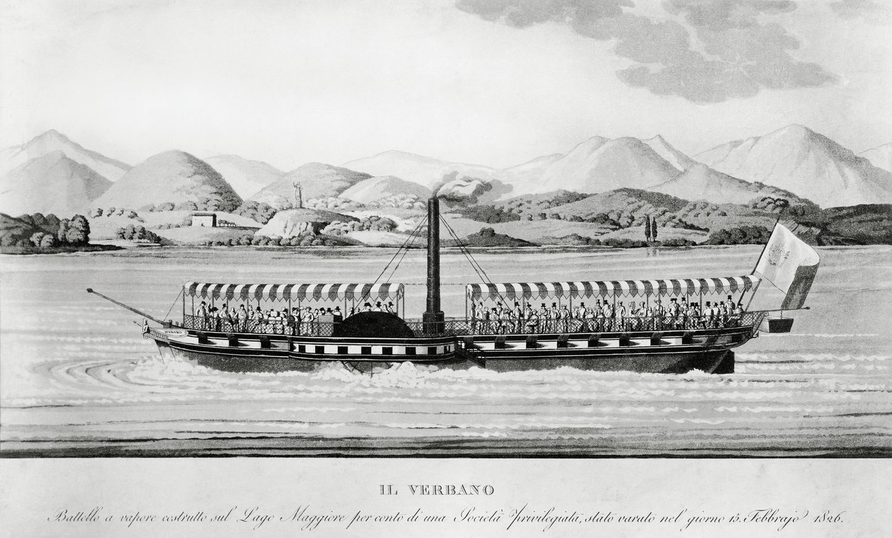 Verbano, premier bateau à vapeur mis en service sur le lac Majeur - John Ward Dunsmore