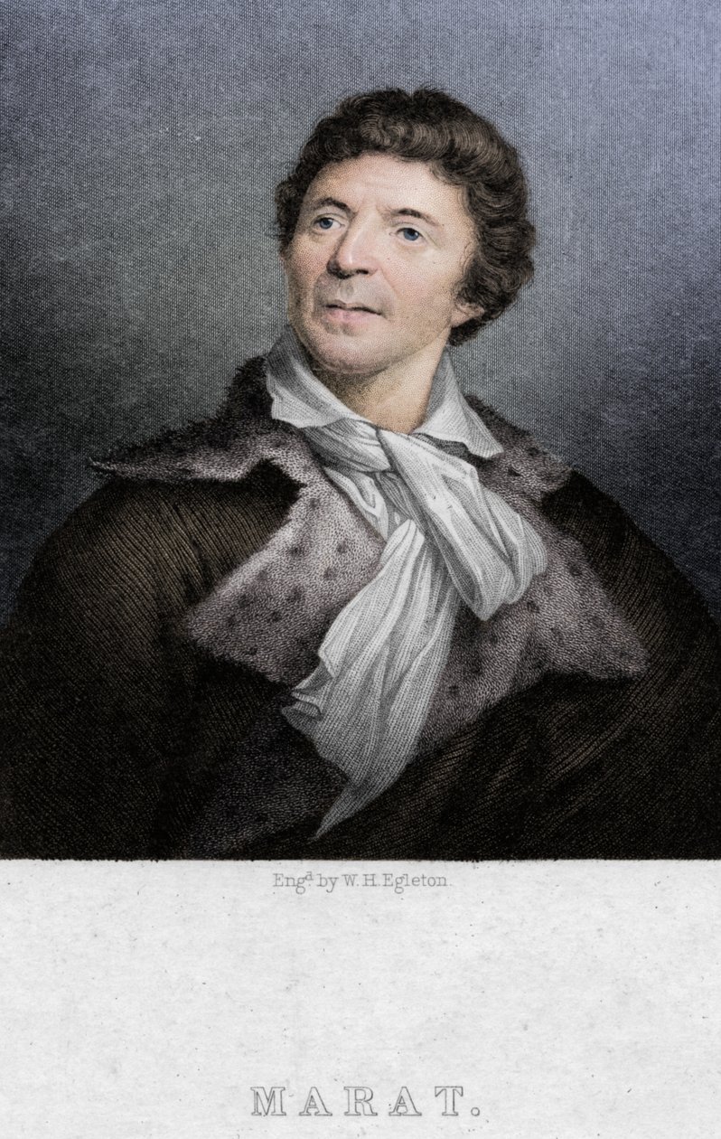 Jean-Paul Marat 1743-1793, médecin, scientifique et théoricien politique, vers 1830 - W. H. Egleton