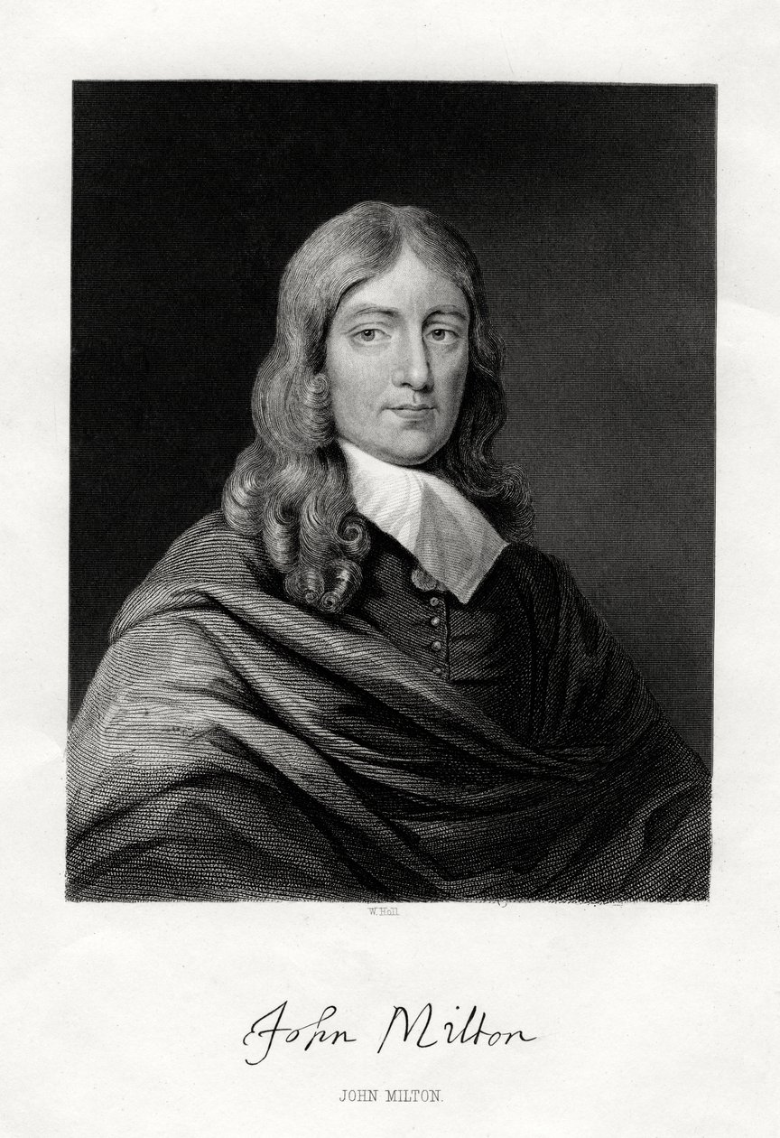 John Milton, poète anglais, 19ème siècle - W. Holl
