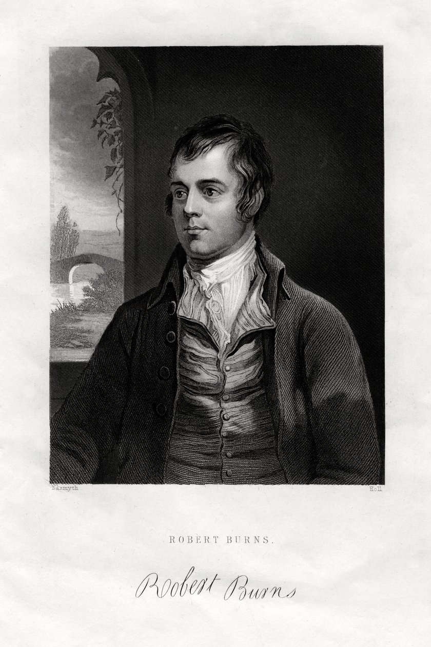Robert Burns, poète écossais, 19e siècle - W. Holl