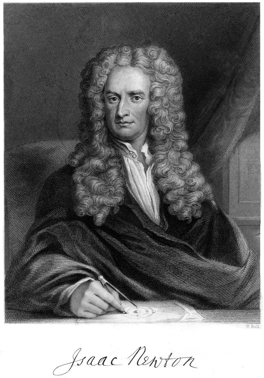Sir Isaac Newton, mathématicien, astronome et physicien anglais, XIXe siècle - W. Holl
