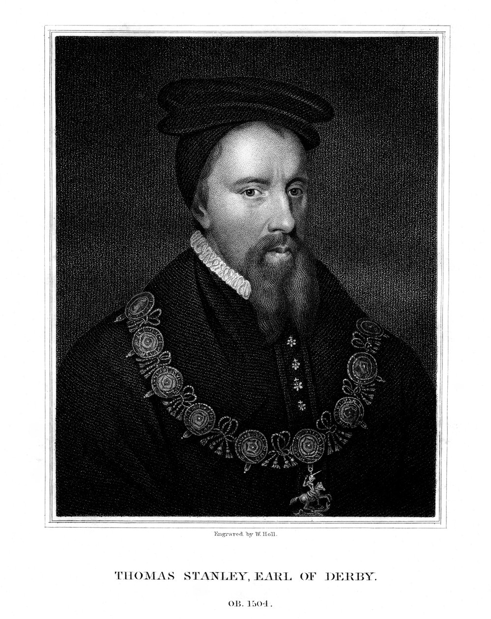 Thomas Stanley, 1er comte de Derby, noble anglais, 1827 - W. Holl