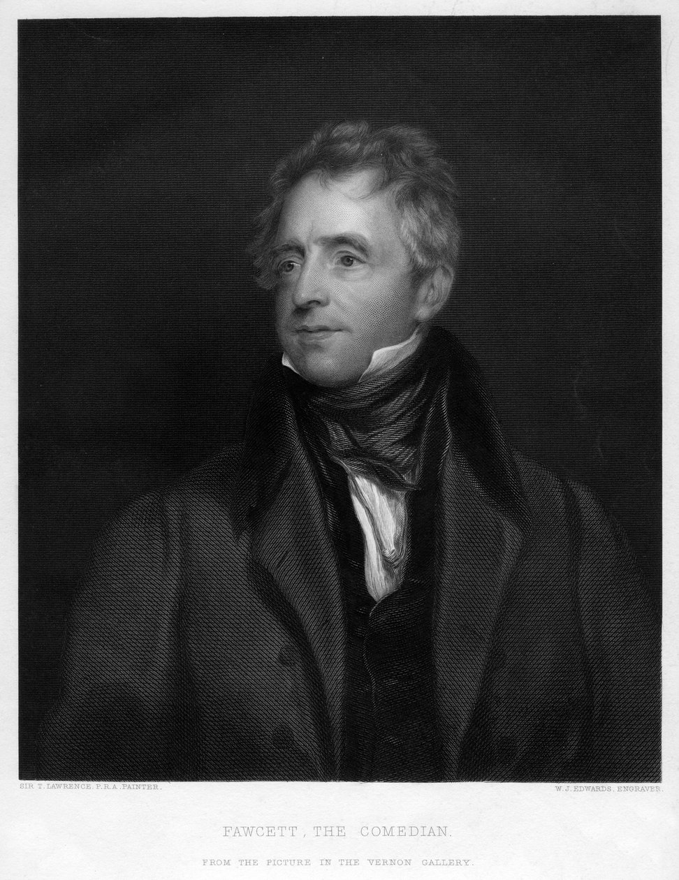 Fawcett, le comédien, 1828 19ème siècle - W. J. Edwards
