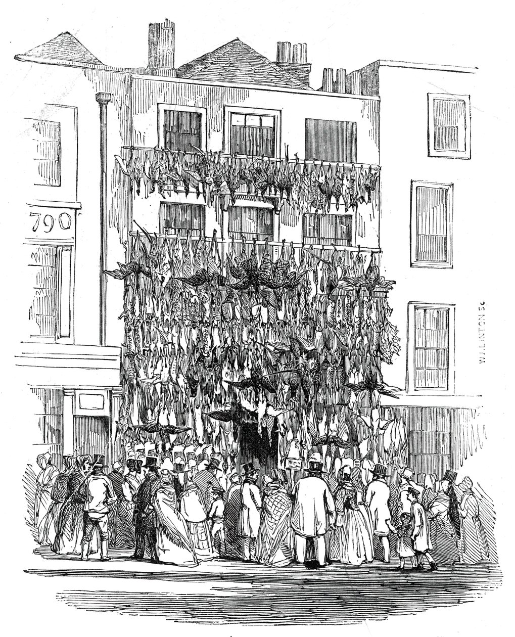 Boutique de volailler, Holborn-Hill, 1845 - W. J. Linton