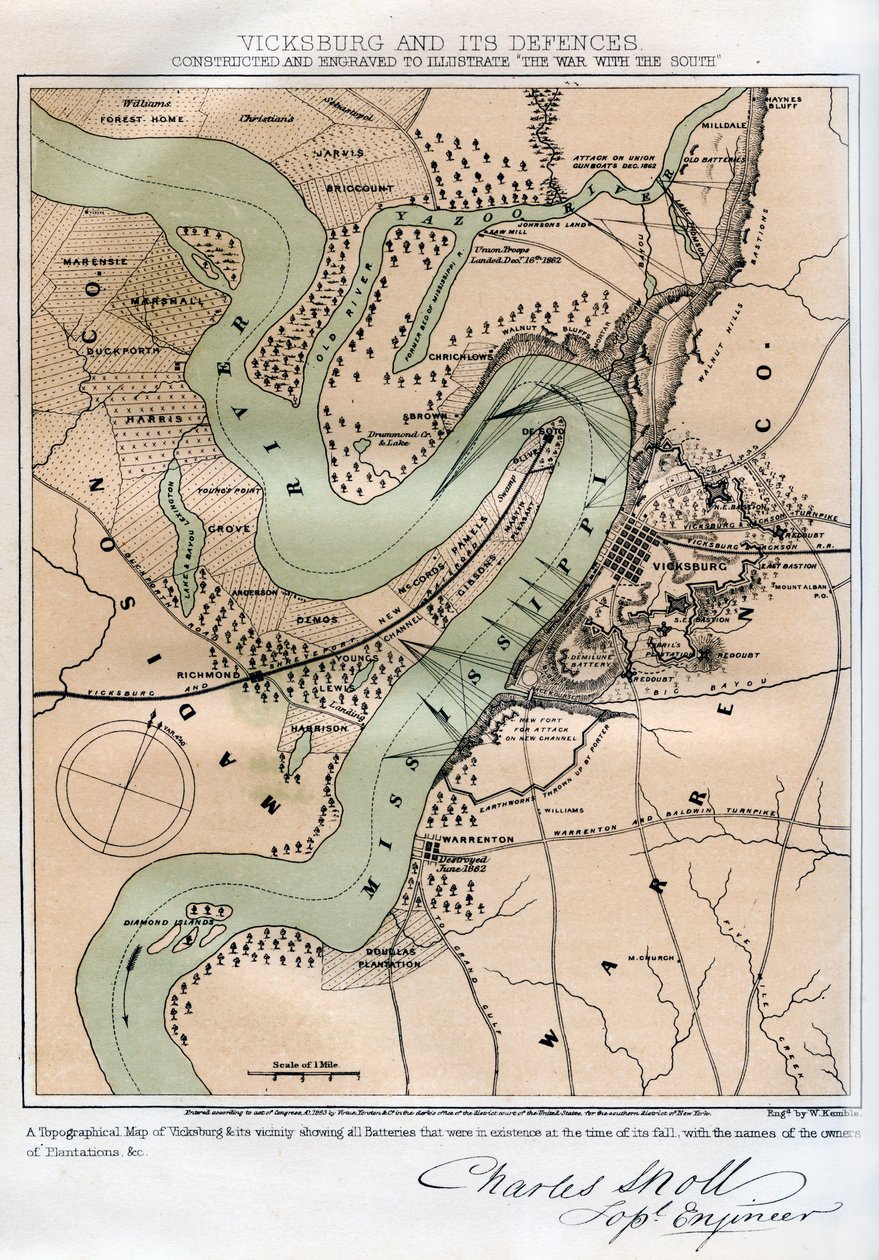 Vicksburg, Mississippi, et ses défenses, 1862-1867 - W Kemble