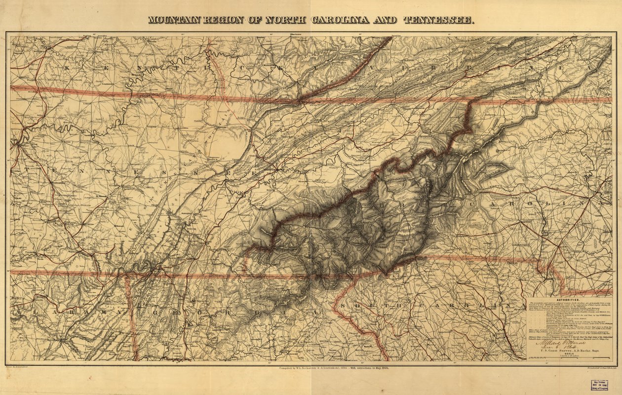 Région montagneuse de la Caroline du Nord et du Tennessee - W. L.; Lindenkohl Nickolson