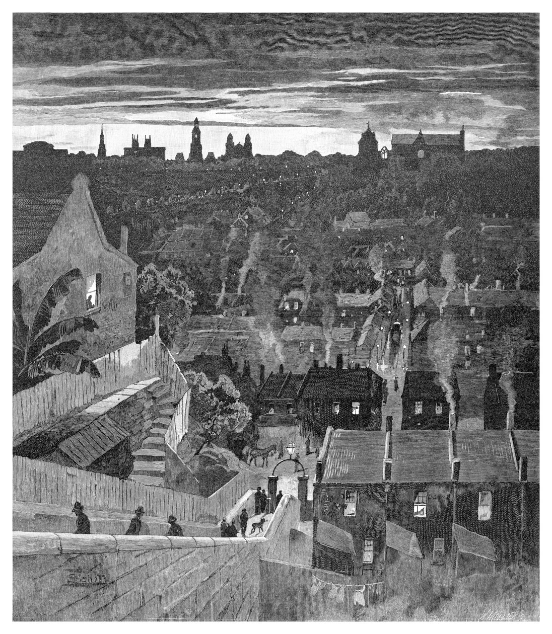 Un aperçu de Sydney depuis Darlinghurst, Nouvelle-Galles du Sud, Australie, 1886 - W. Mollier