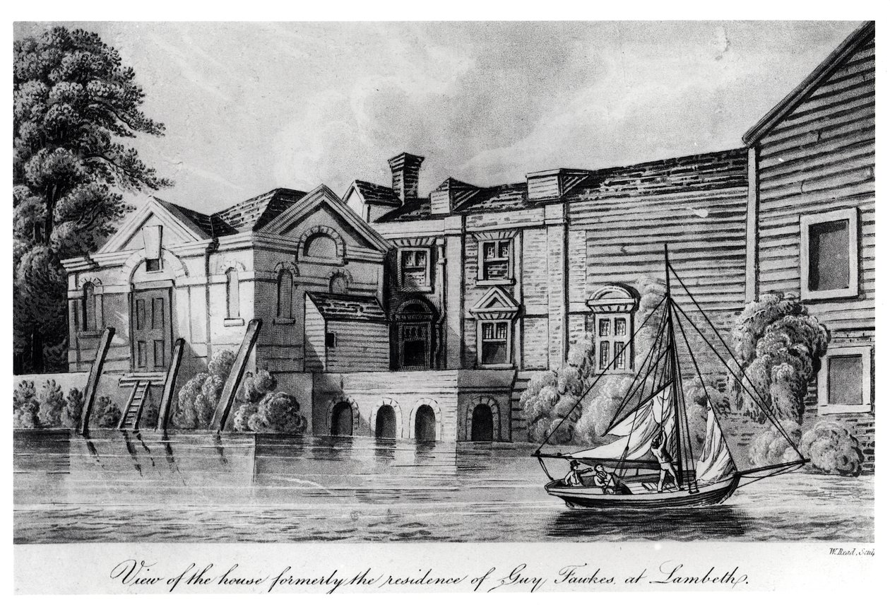 Vue de la maison anciennement résidence de Guy Fawkes à Lambeth, vers 1850 - W. Read