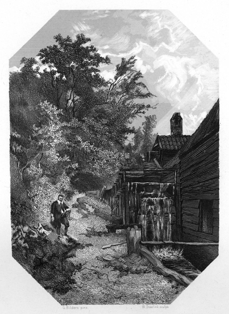 Jacob van Ruysdael, peintre paysagiste néerlandais du 17e siècle, vers 1870 - W. Steelink