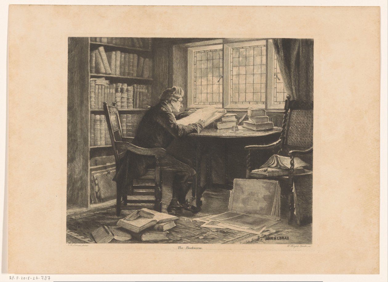 Homme lisant devant la fenêtre de son bureau - W. Wright Nooth