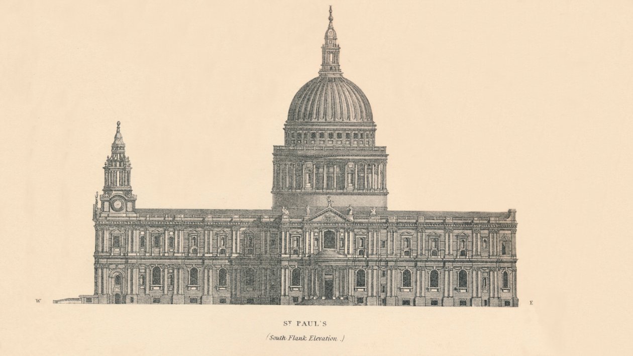 Saint-Paul - élévation du flanc sud, 1889 - W and AK Johnston