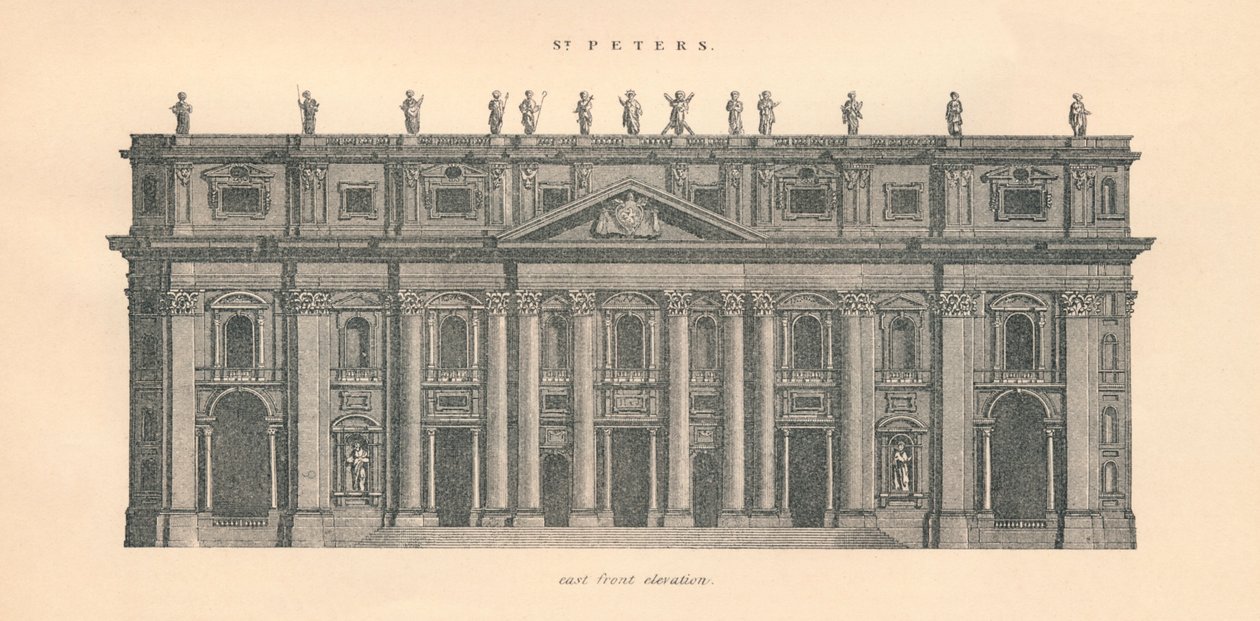Saint-Pierre - élévation de la façade est, 1889 - W and AK Johnston