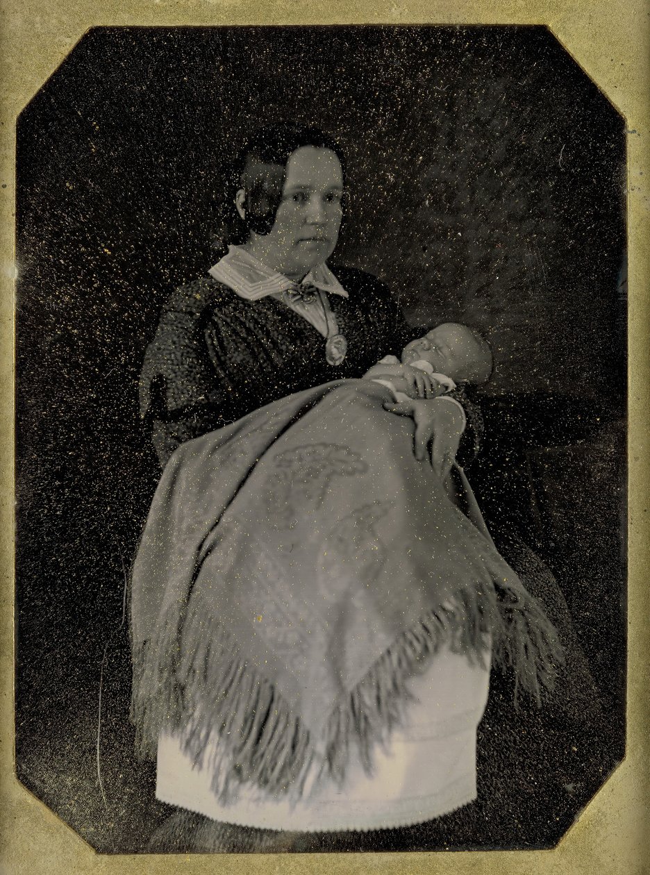 Mme Thomas Ustick Walter et son enfant décédé, vers 1846 - William and Frederick Langenheim
