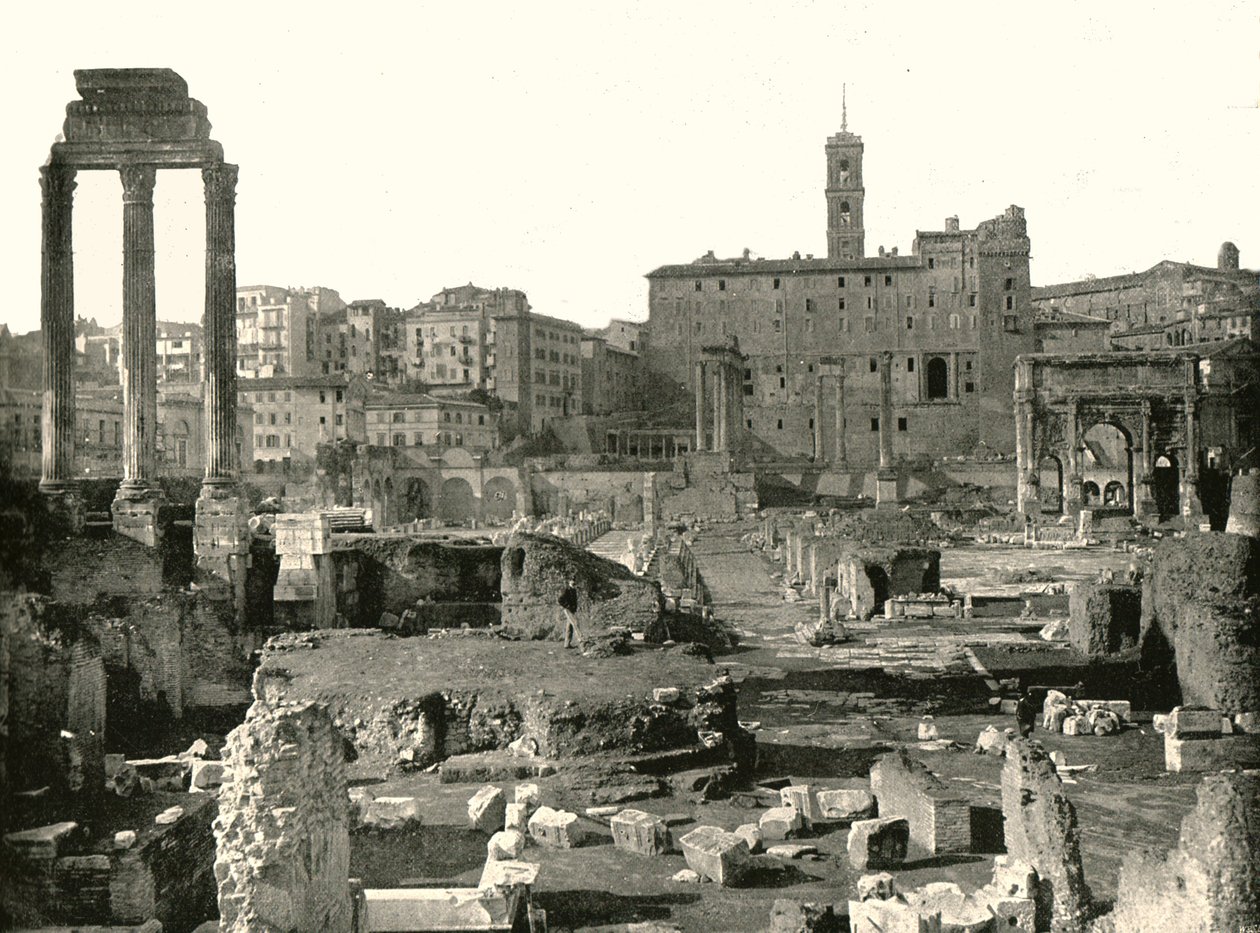 Vue générale du Forum, Rome, Italie, 1895 - W and S Ltd
