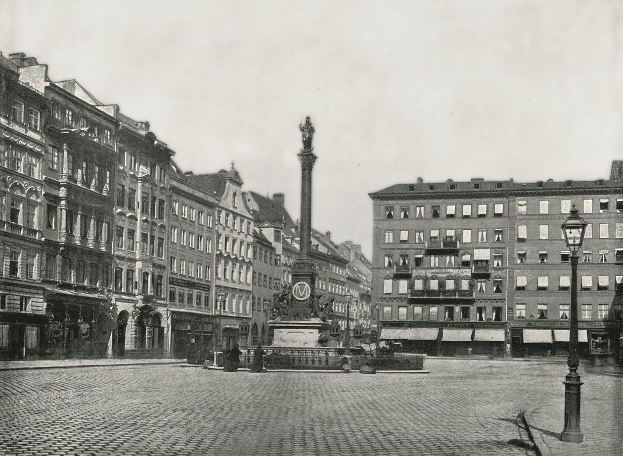 La Karolinenplatz, Munich, Allemagne, 1895 - W and S Ltd