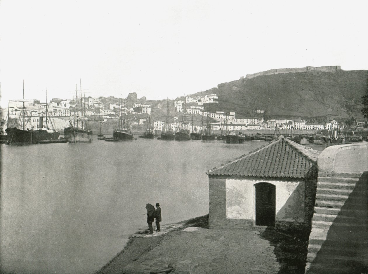 La ville et le port de Malaga, Espagne, 1895 - W and S Ltd