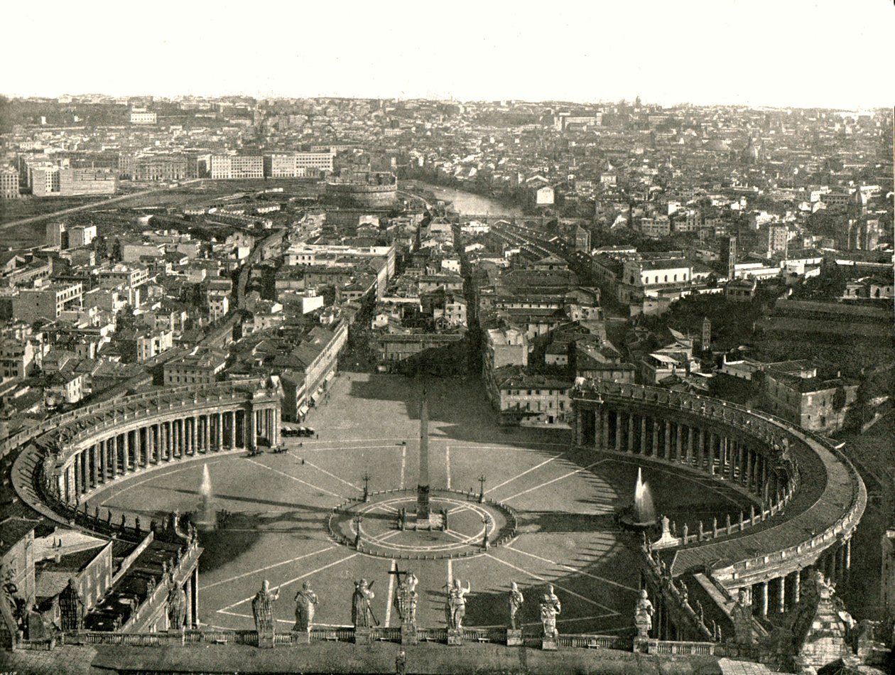 Vue depuis le dôme de Saint-Pierre, Rome, Italie, 1895 - W and S Ltd