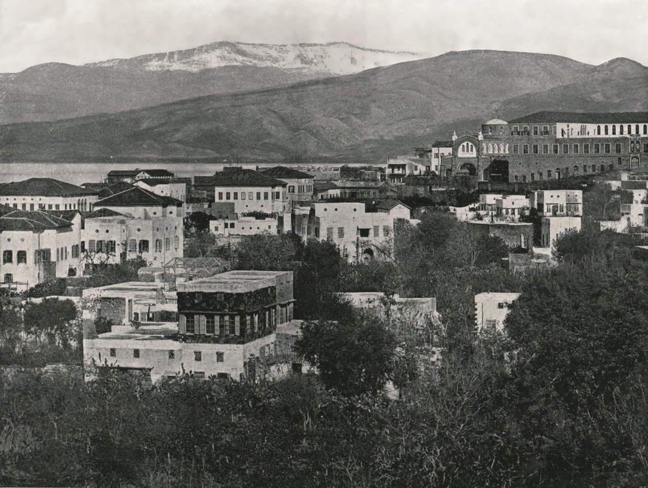Vue de la ville avec le mont Liban, Beyrouth, 1895 - W and S Ltd