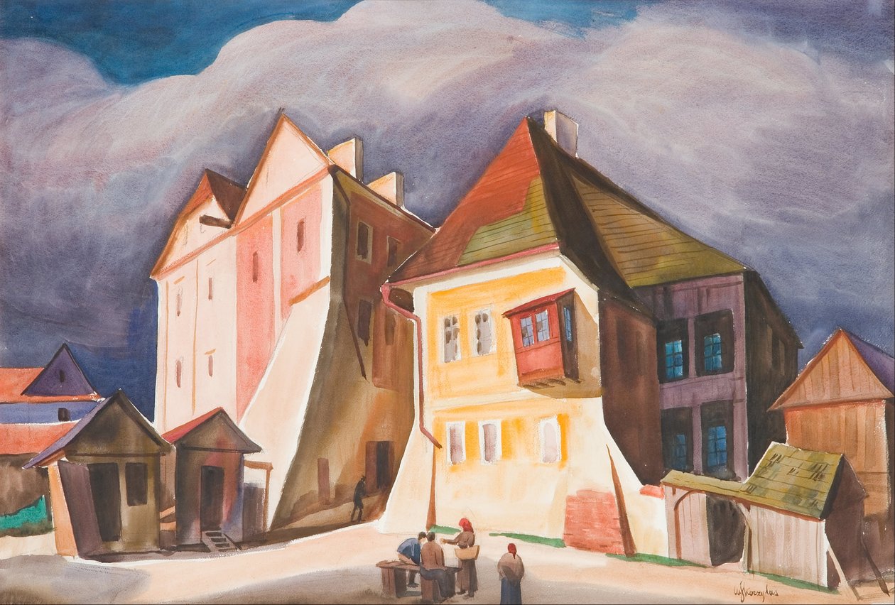 Vue de Kazimierz sur la Vistule - Władysław Skoczylas