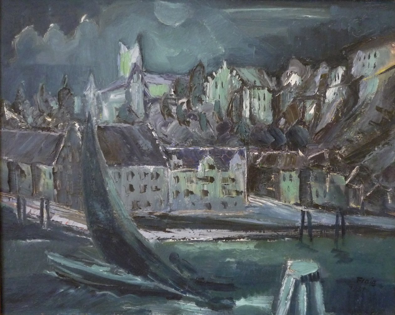 Nuit de lune à Meersburg - Waldemar Flaig