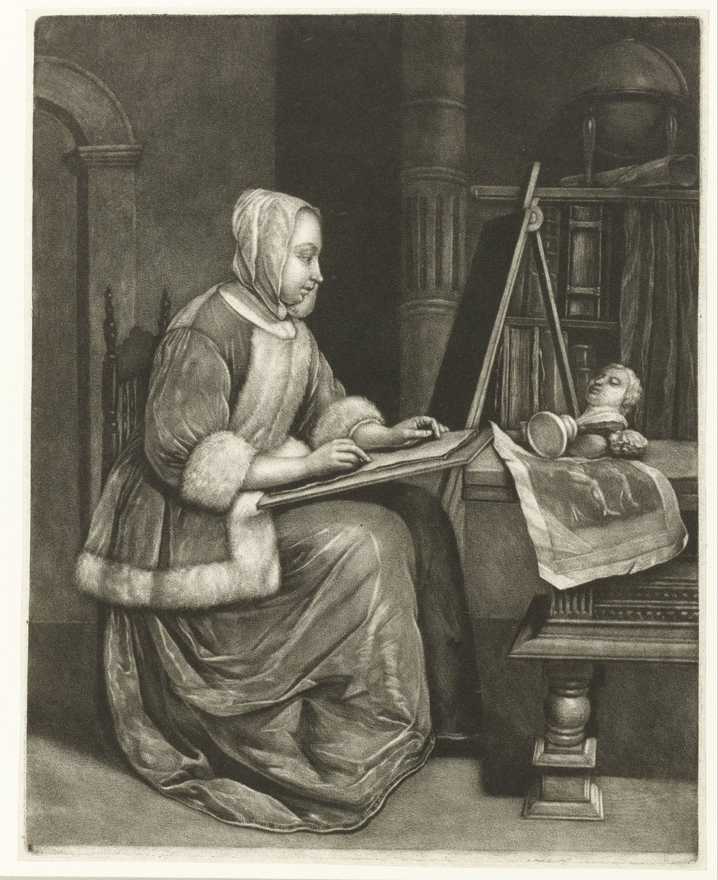 Femme dessinant - Wallerant Vaillant