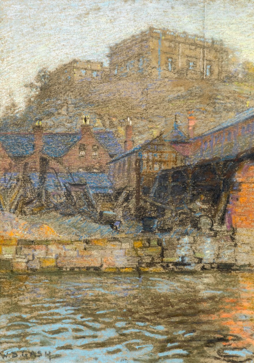 Vue du château de Nottingham depuis le canal - Walter Bonner Gash