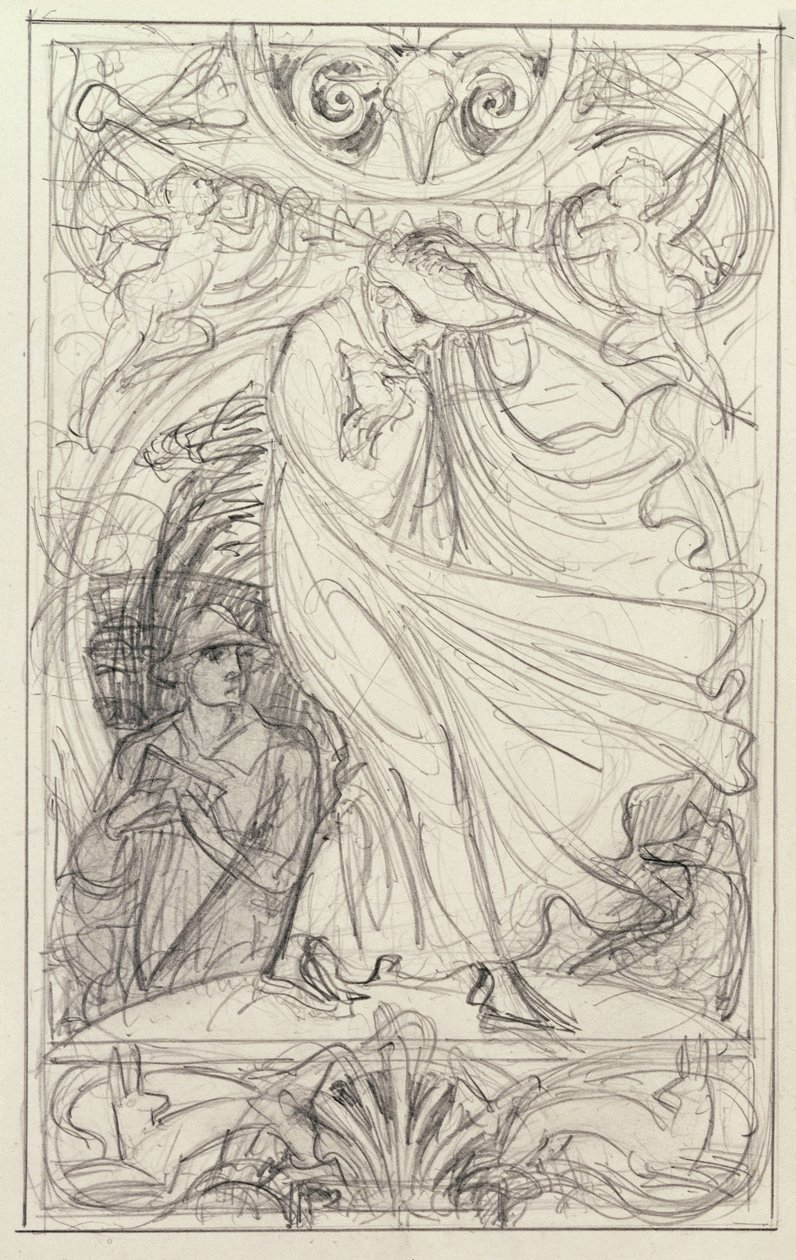 Dessin préparatoire pour un calendrier - Walter Crane