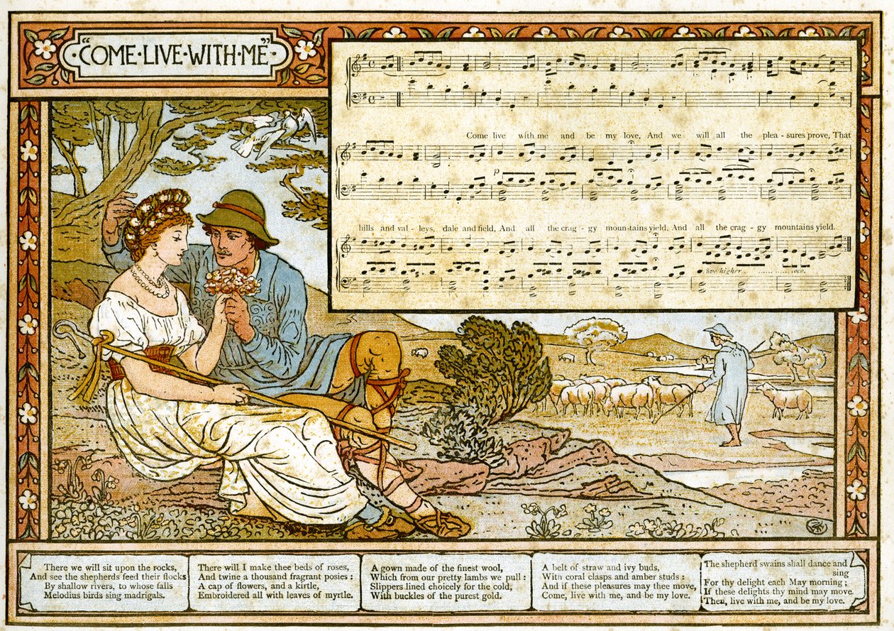 Le Berger passionné pour son amour, illustration de chanson de 