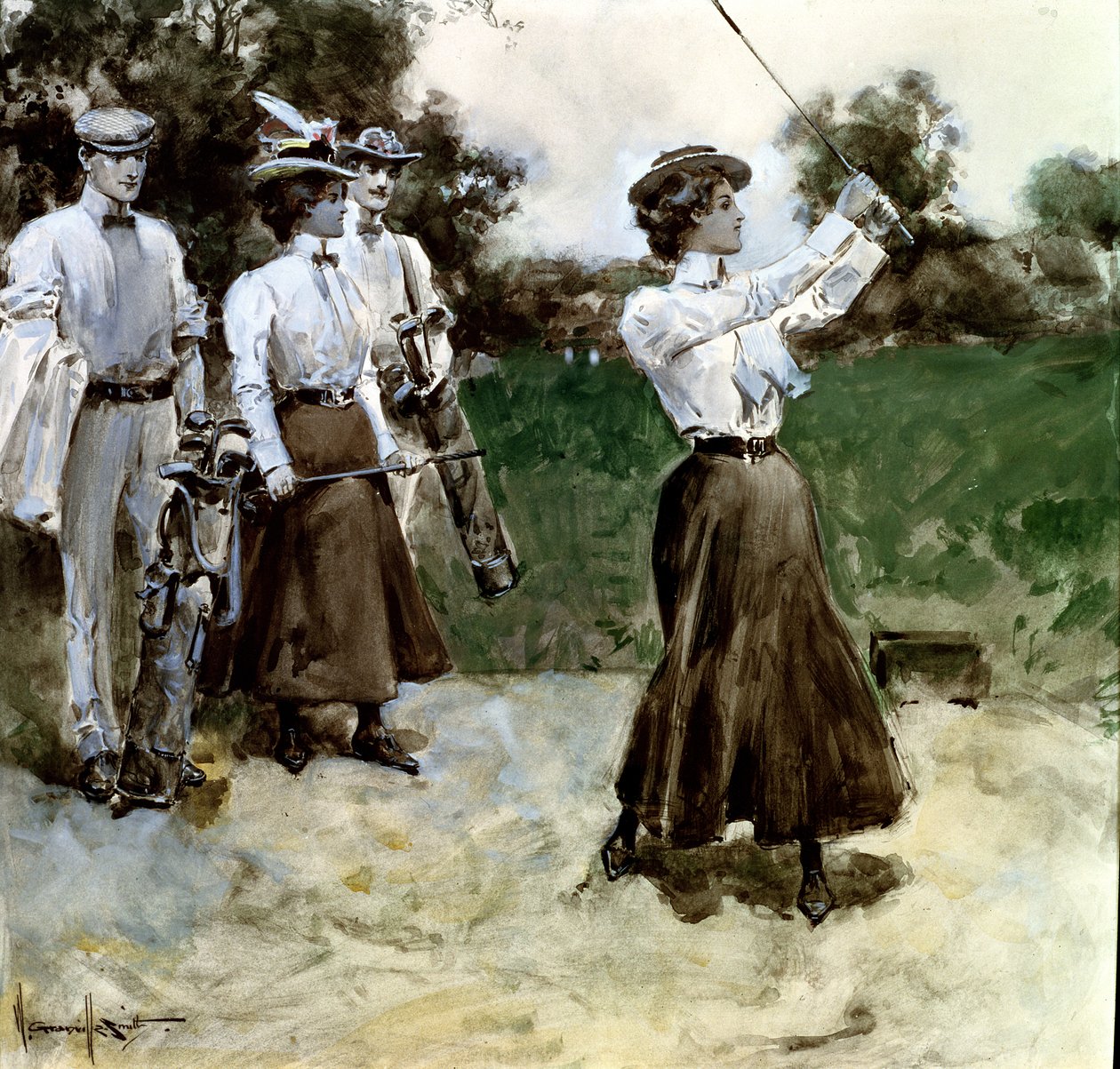 Partie de golf, c.1900 - Walter Granville Smith