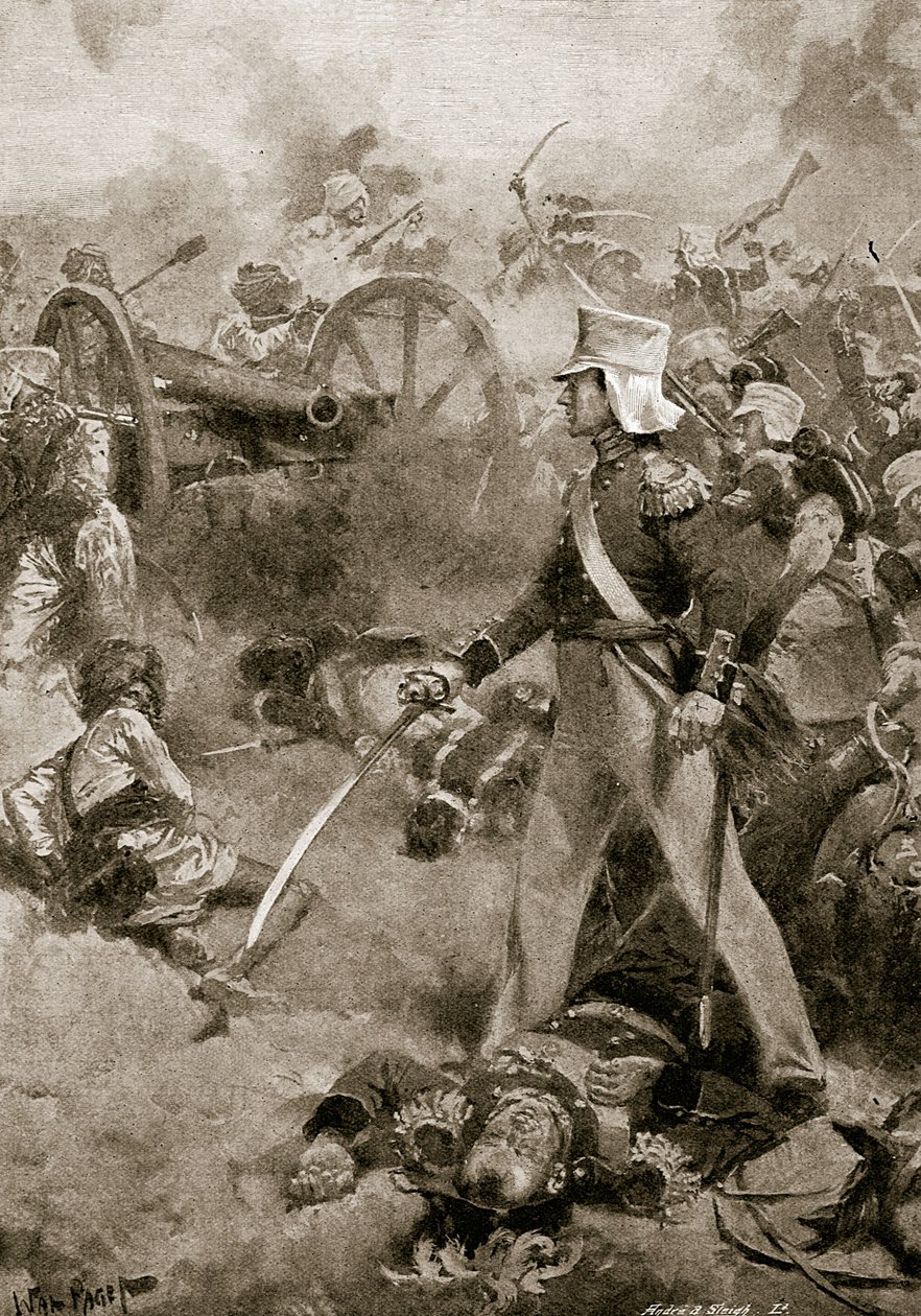 Chillianwala, 13 janvier 1849 : Le corps de Pennycuick gardé par son fils - Walter Stanley Paget