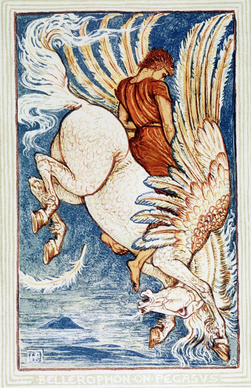Bellérophon sur Pégase - Walter Crane