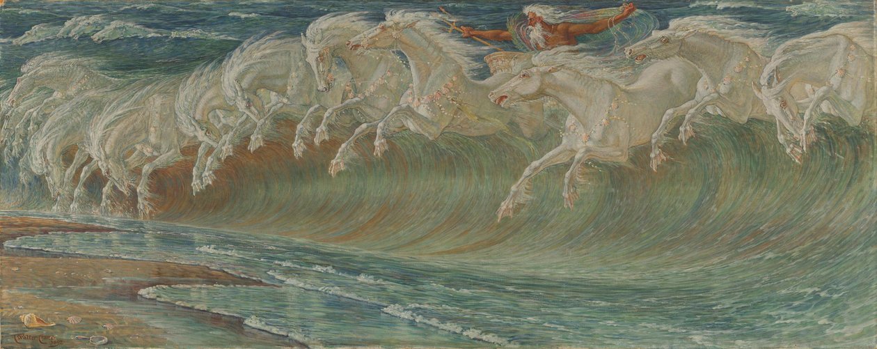 Les coursiers de Neptune - Walter Crane