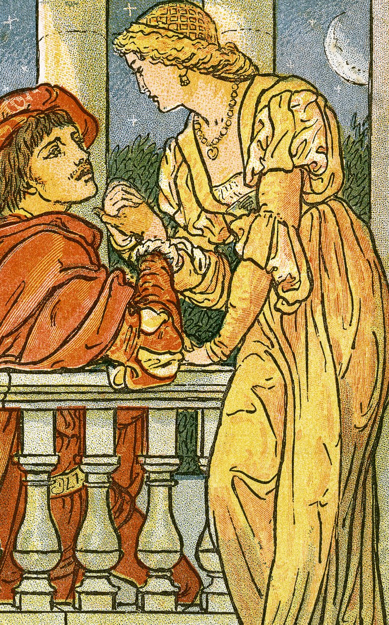Maintenant, oh, maintenant, je dois partir, illustration de chanson de Pan-Pipes, Un livre de vieilles chansons, nouvellement arrangé et avec accompagnements par Theo. Marzials, publié à Londres par George Routledge & Sons, 1884 - Walter Crane