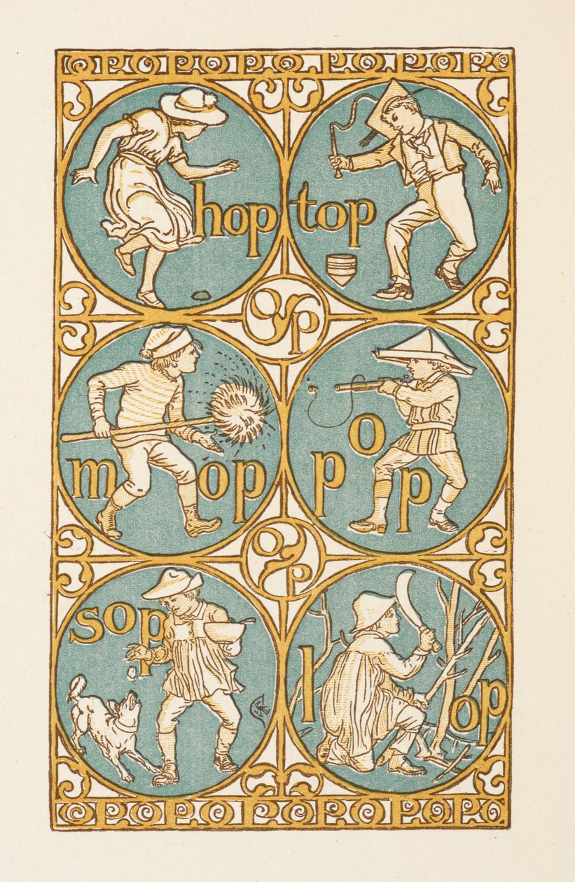 Mots rimant se terminant par la lettre P. Le primer doré - Walter Crane