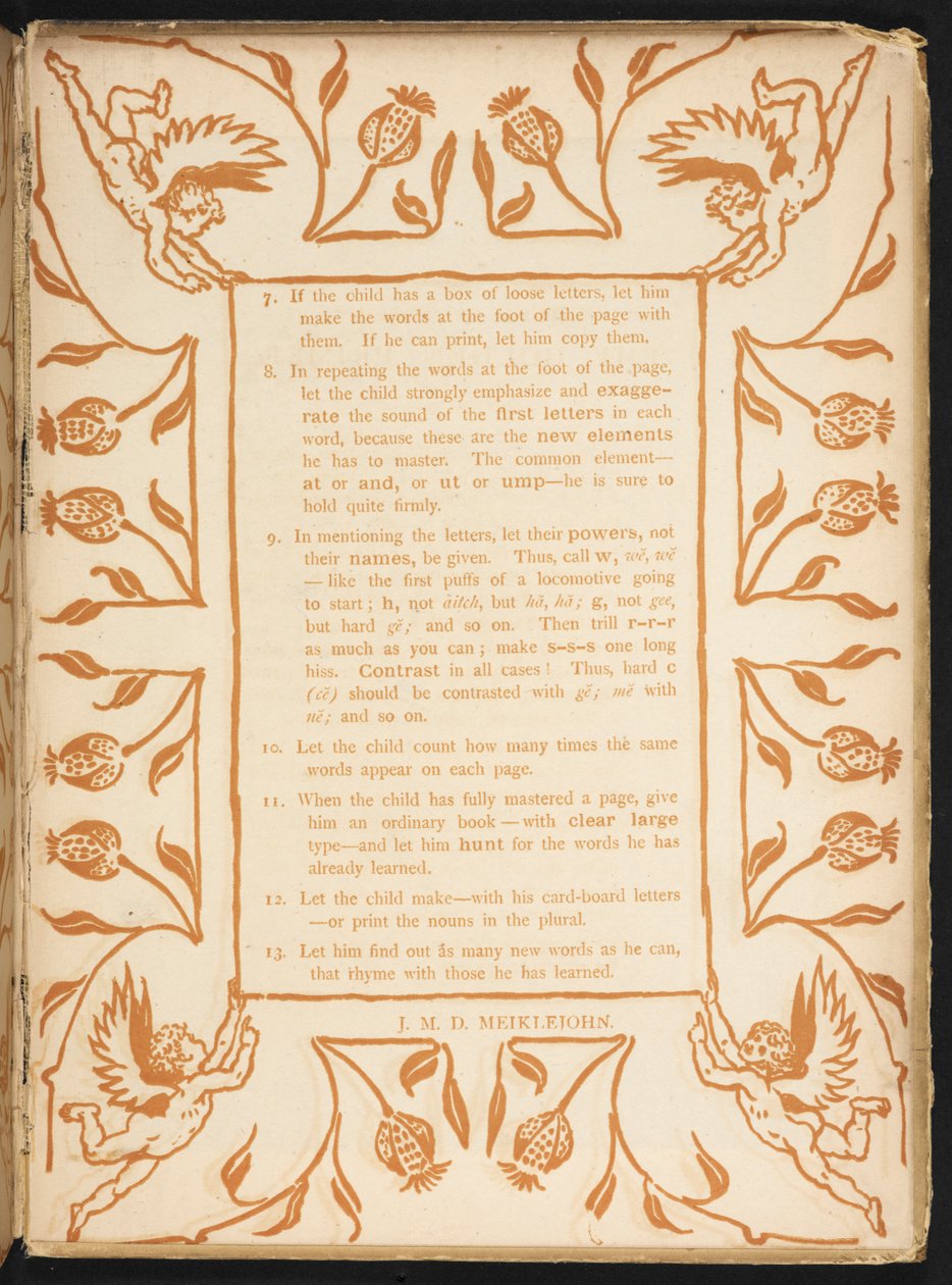 Texte avec un ordre floral. Le Golden primer. - Walter Crane