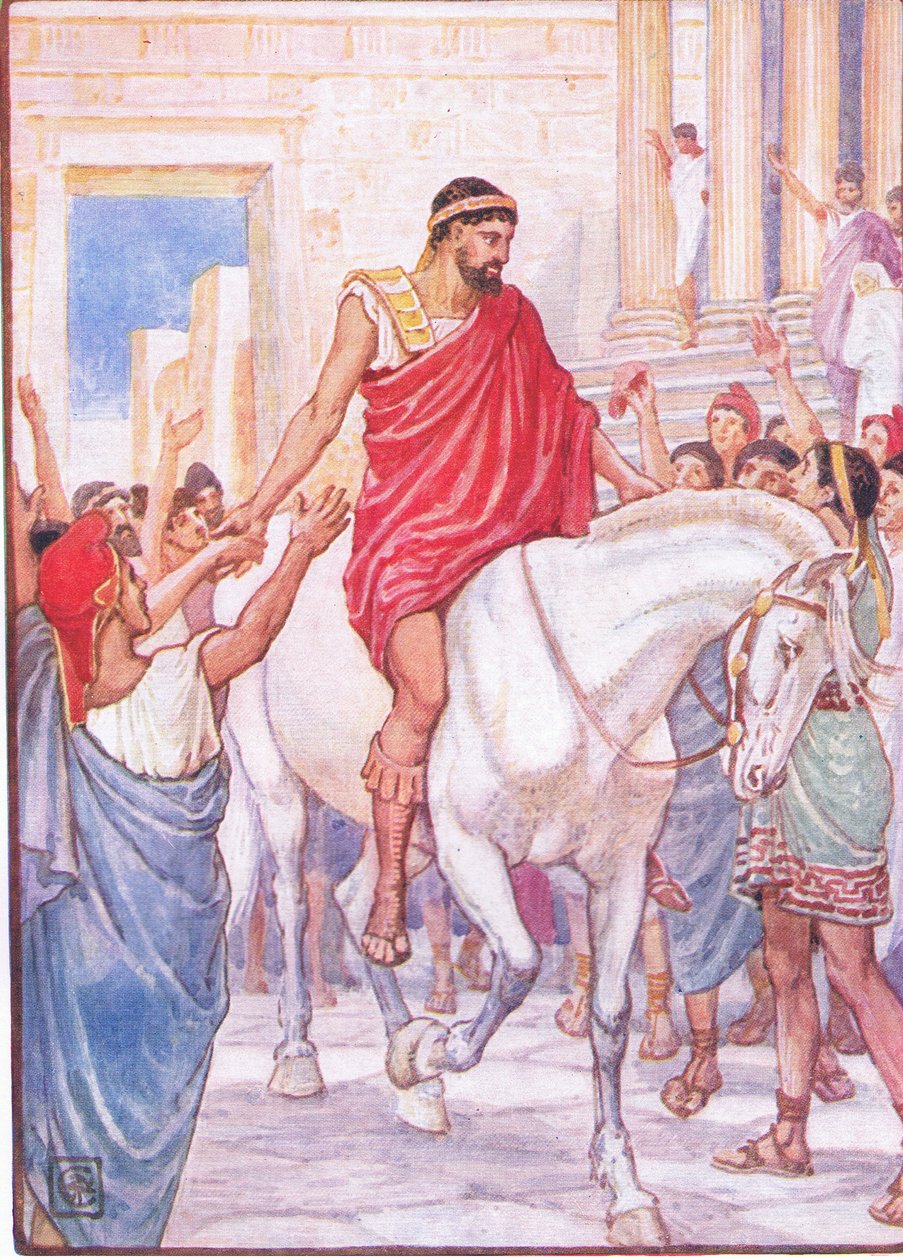 La multitude le salua avec de fortes acclamations, illustration de L