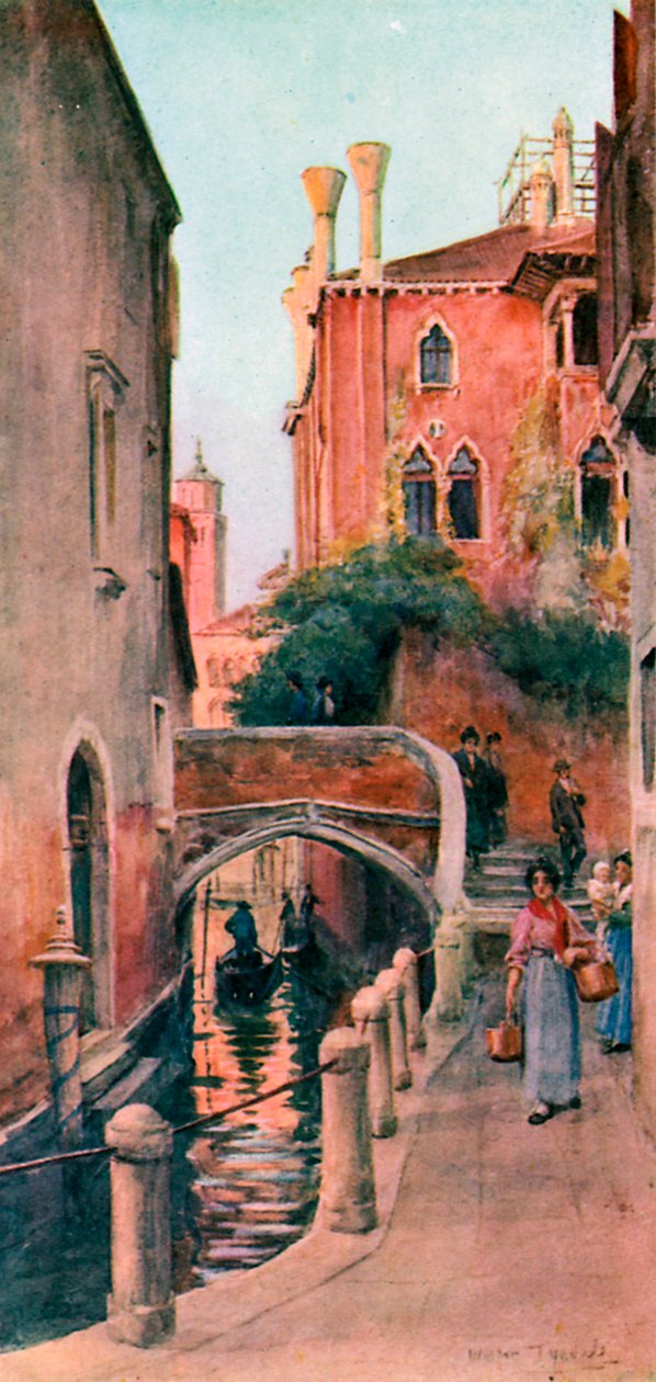 Un canal à Venise (lithographie couleur) - Walter Frederick Roofe Tyndale