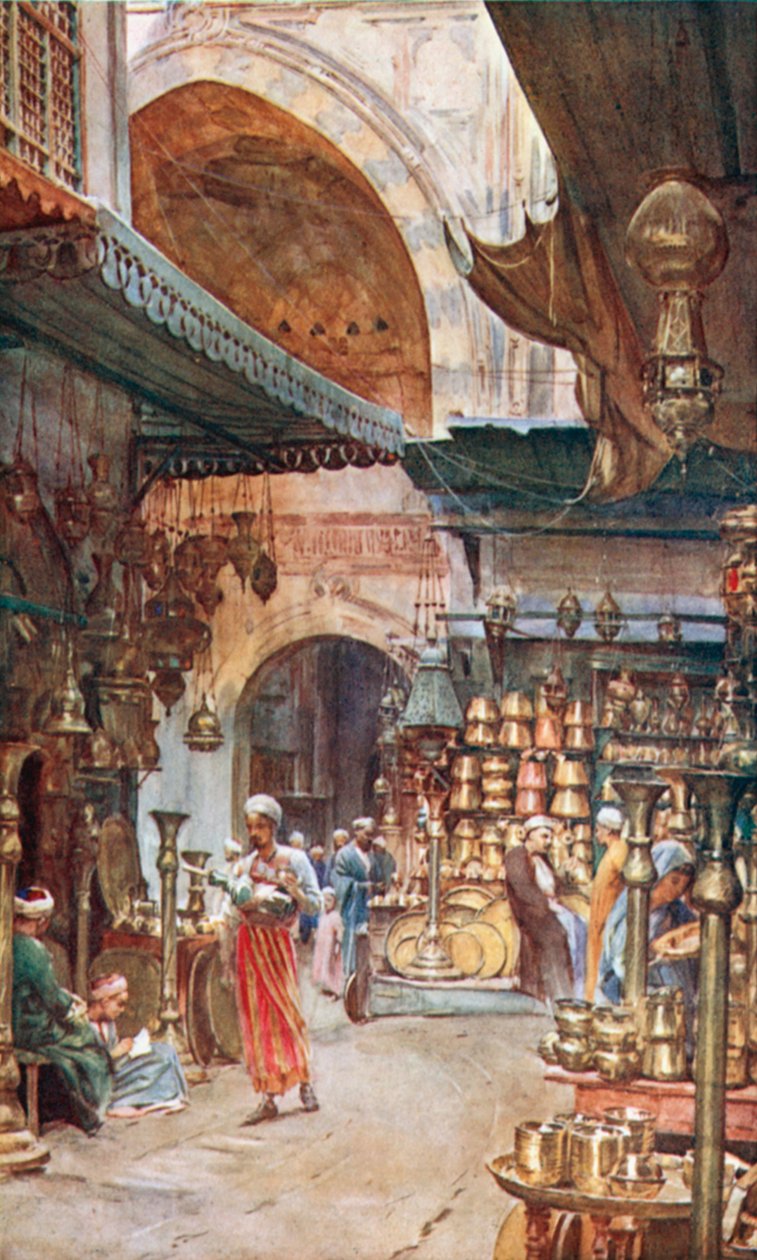 Khan El-Khalil, Le Caire (lithographie couleur) - Walter Frederick Roofe Tyndale
