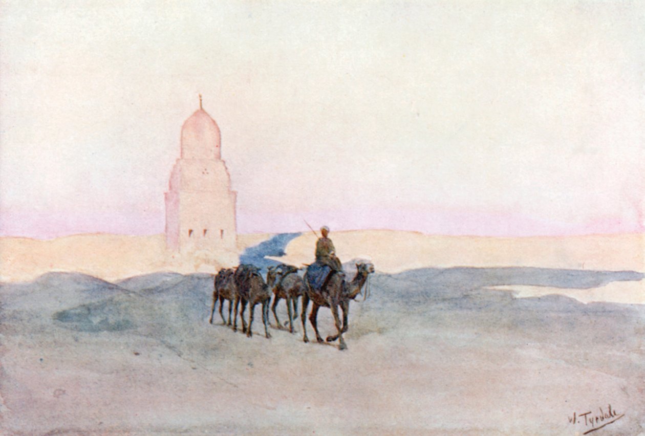 Près des tombeaux des califes, Le Caire (lithographie couleur) - Walter Frederick Roofe Tyndale
