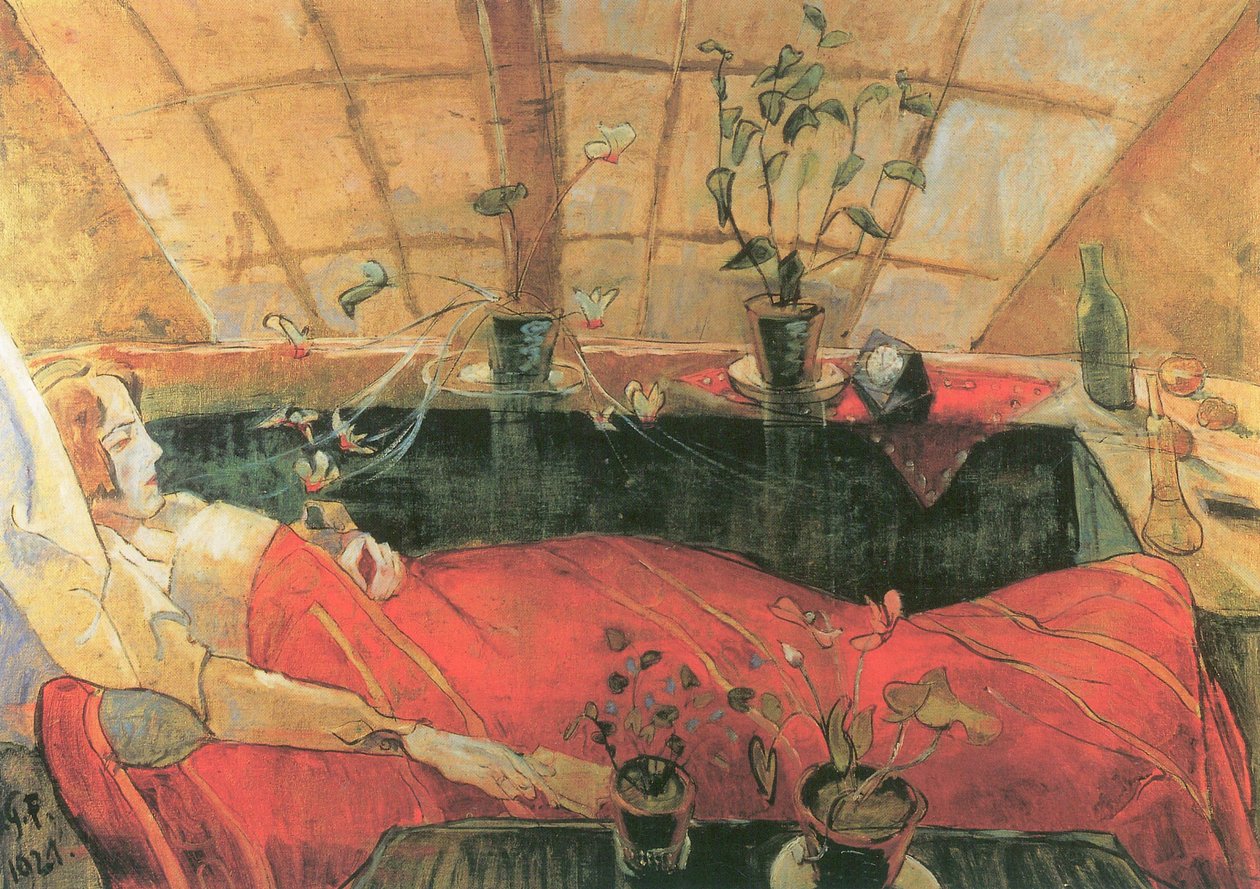 B.79 Walter Gramatté. Die Genesende. Le convalescent (Sonia Gramatté). 1921 - Walter Gramatte