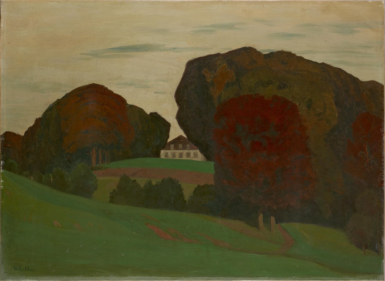 Paysage de parc danois avec villa - Walter Leistikow