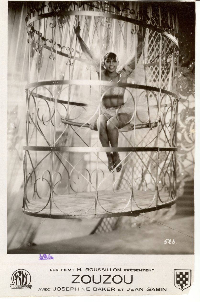 Affiche de film montrant Joséphine Baker dans Zouzou - Walter Limot