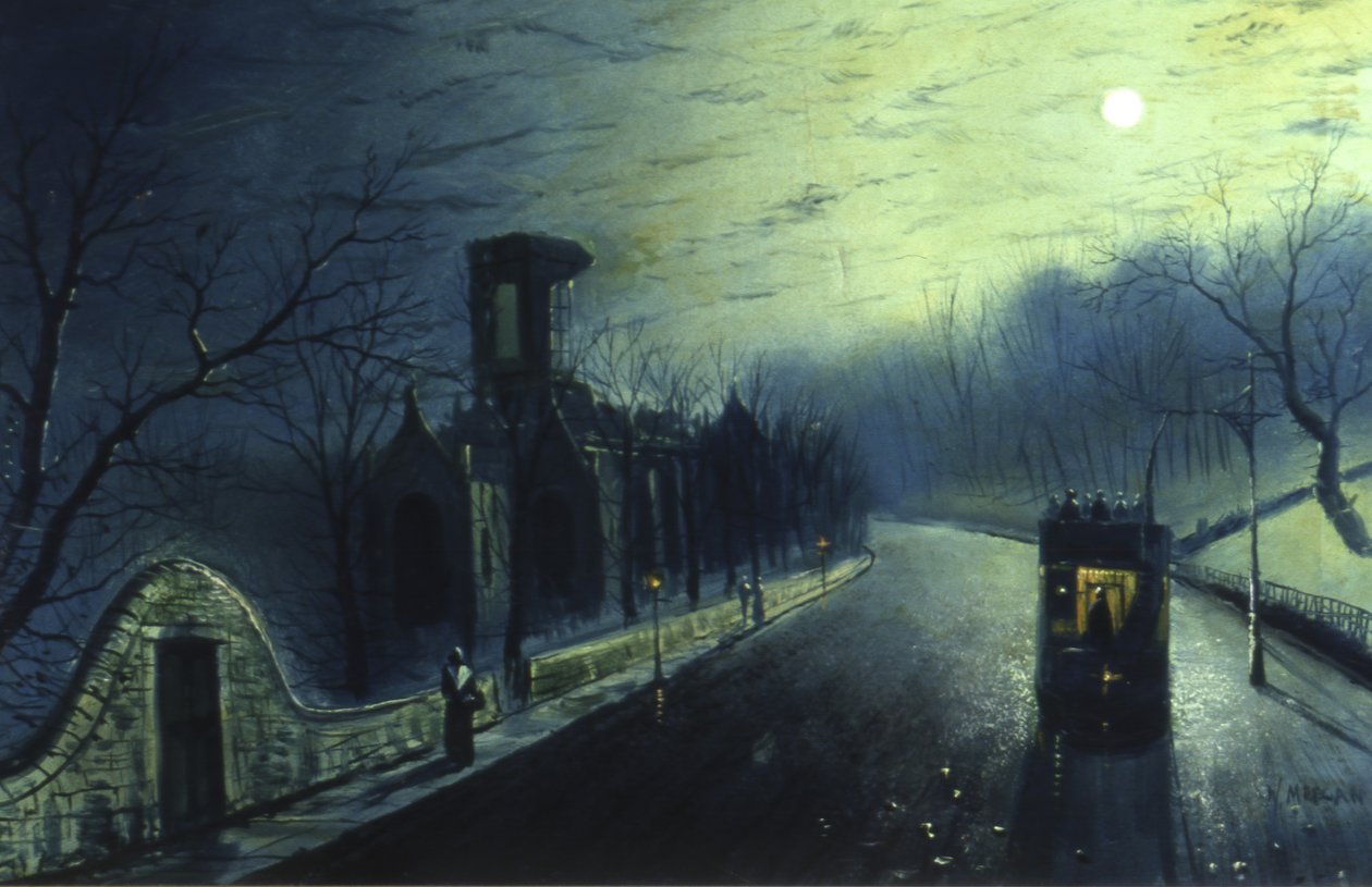 Abbaye de Kirkstall au Clair de Lune - Walter Linsley Meegan