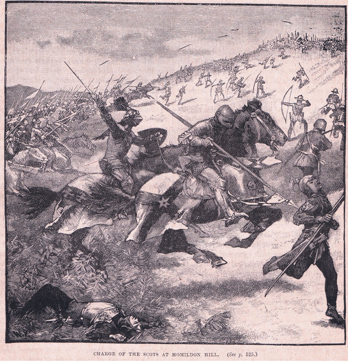 Charge des Écossais à Homildon Hill en 1402 - Walter Paget
