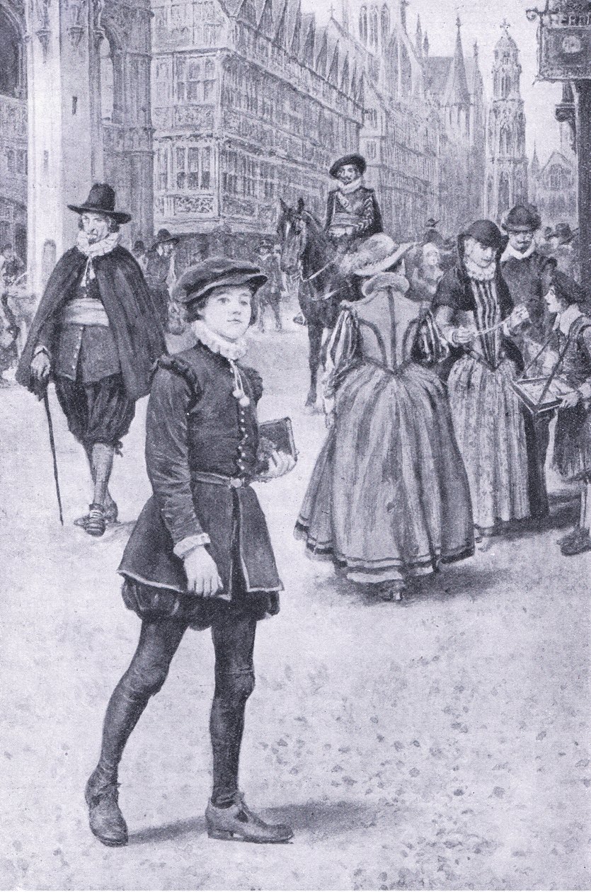 Herrick fait une promenade à Cheapside, illustration de My Magazine - Walter Paget