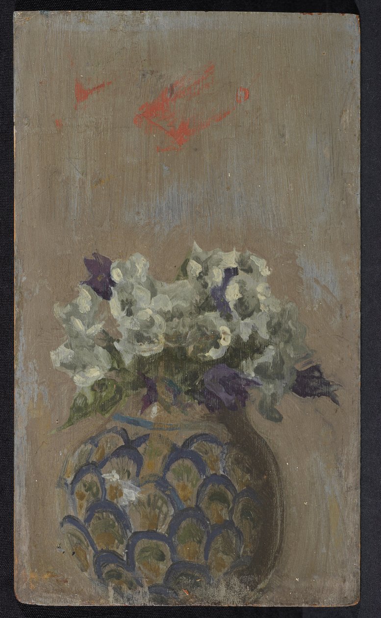 Douces violettes - Violettes blanches et bleues dans un bol à motifs, c.1884 - Walter Richard Sickert