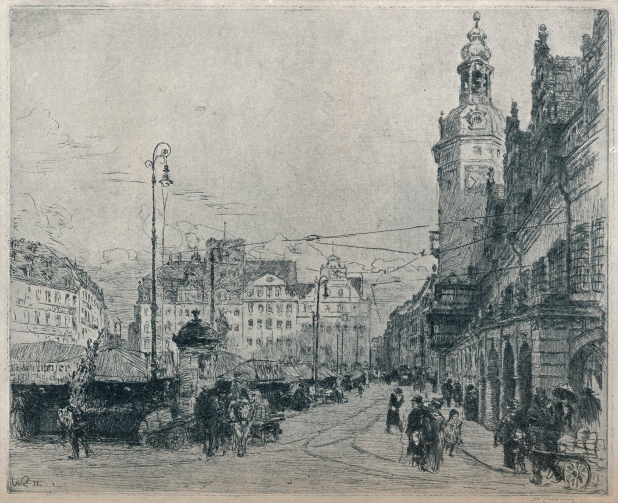 Place du marché, Leipzig, vers 1913 - Walter Zeising